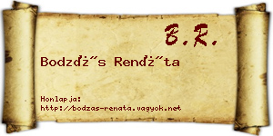 Bodzás Renáta névjegykártya